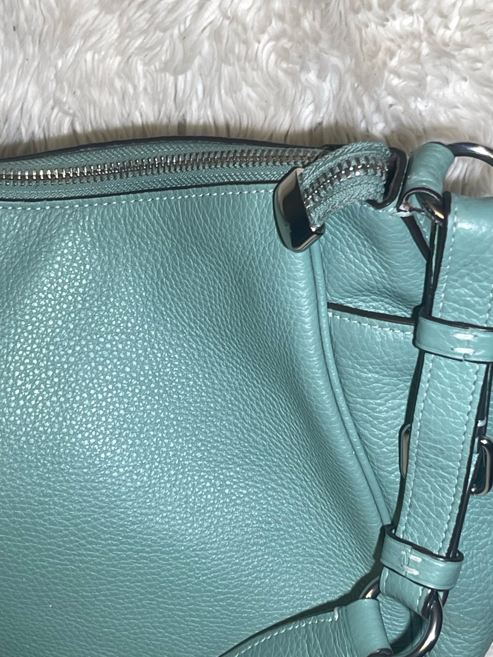 Coach Pebbled Leather Rori Shoulder Bag in Mint Green - Picture 8 of 10